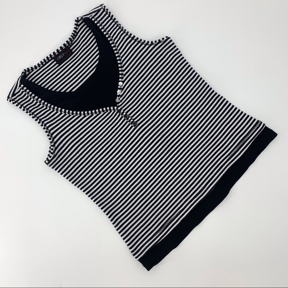 Orly Sport Black and White Layered Look Tank Top S - Picture 11 of 16